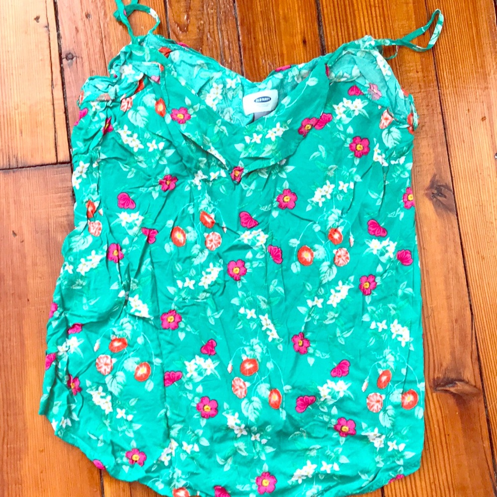 Green and pink old navy spaghetti strap